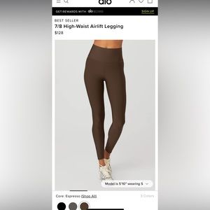 7/8 High-Waist Airlift Legging - Size Small - Espresso - Purchased November 2023